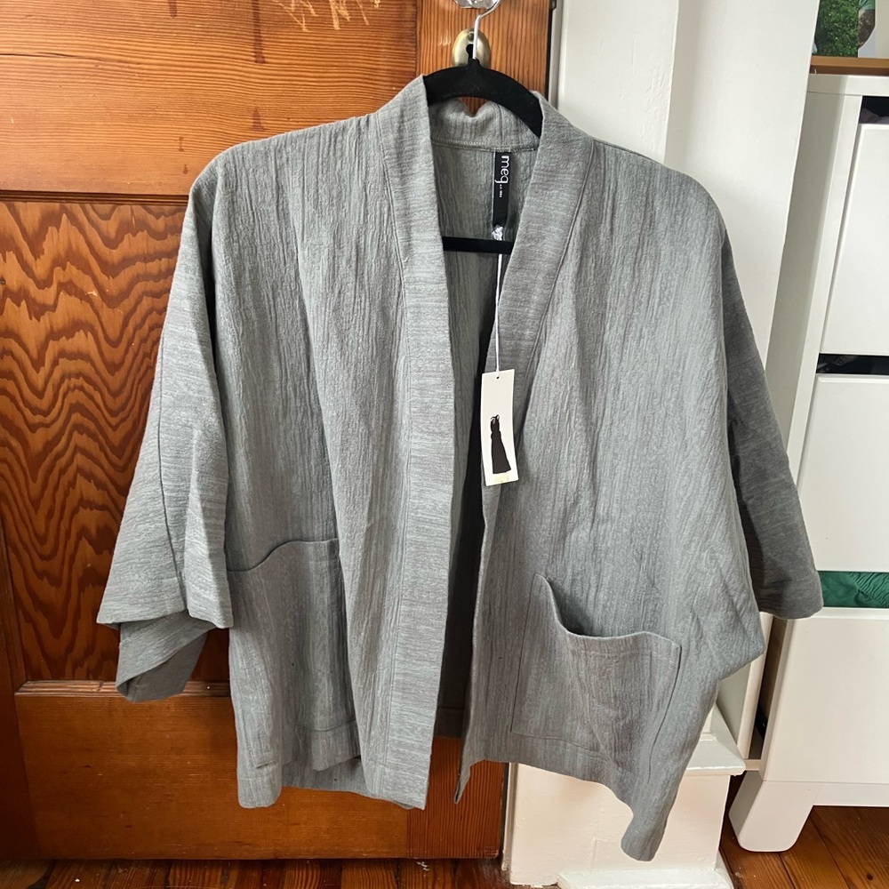 Meg Ada Jacket Kimono Style Grey O/S